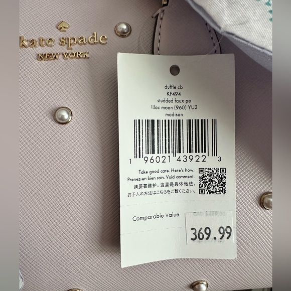 Kate Spade Madison Faux Pearl Studded Satchel + Leila Wallet in (Lilac Moon) - Picture 7 of 14
